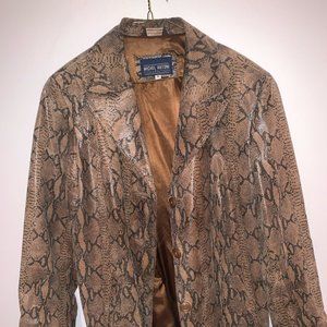 Python skin jacket 100% leather vintage - size 16 - MICHEL ANTONI COLLECTION